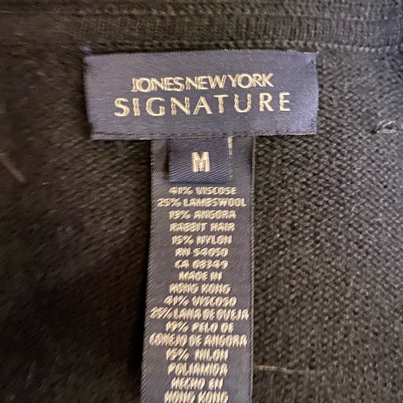 EUC Jones New York Signature Lambswool Angora Blend Pearl Bejeweled Cardigan - Picture 6 of 6